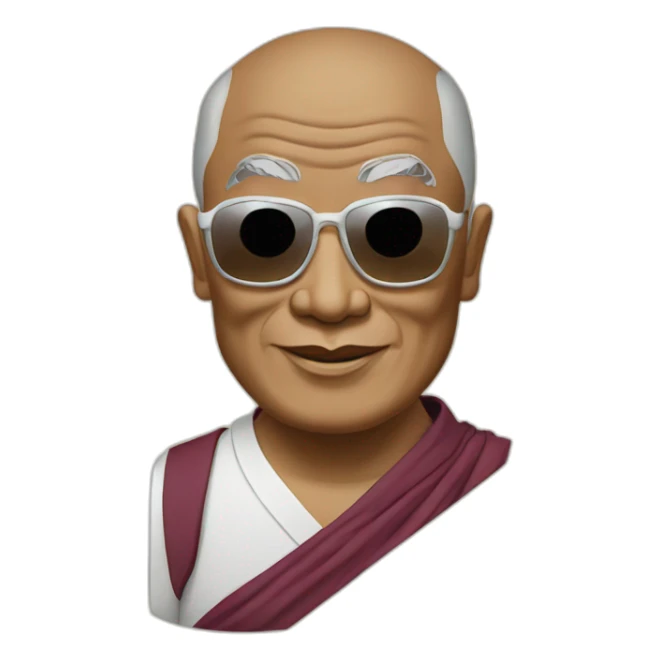 dalai lama with sunglasses upper body sticker