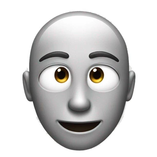 sly wink face with a smirk in chrome sticker