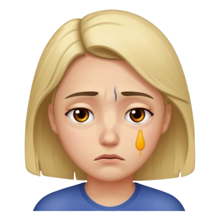 sad emoji with bruise under eye sticker