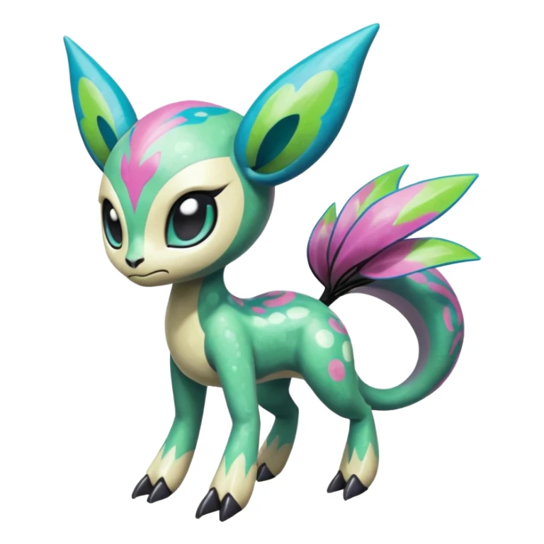 Colorful Shiny Edgy Cool Badass Painted Splashed Exotic Meloetta-Palkia-Virizion-Venom-Stitch-Fakémon-creature-hybrid sticker