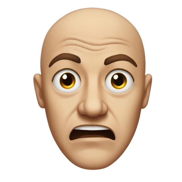 Absurdly bald man eyes filled with rage sticker