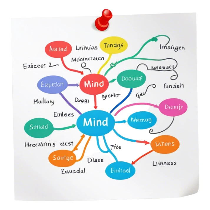 Piece of paper with a mind map drawn on it  sticker