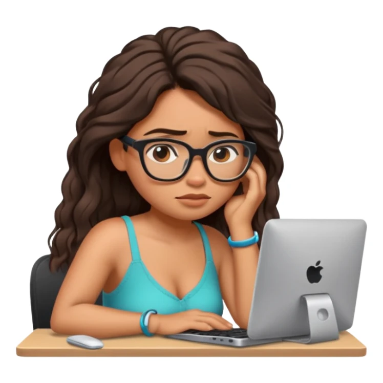 disney moana working with pc very tired sticker