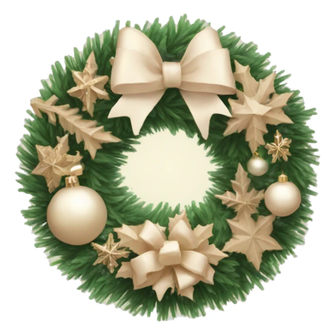 Pastel beige Christmas wreath sticker