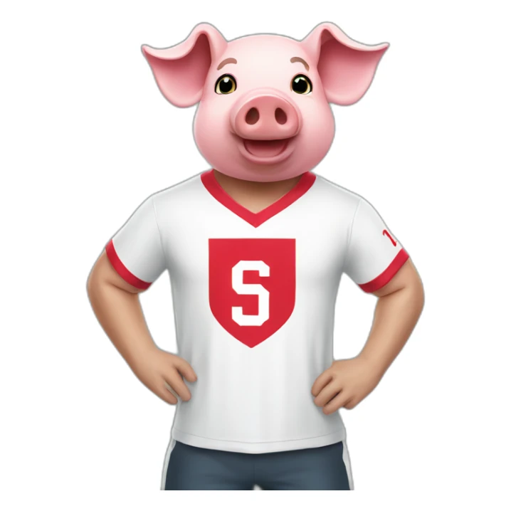 Pig with sevilla football t-shirt sticker
