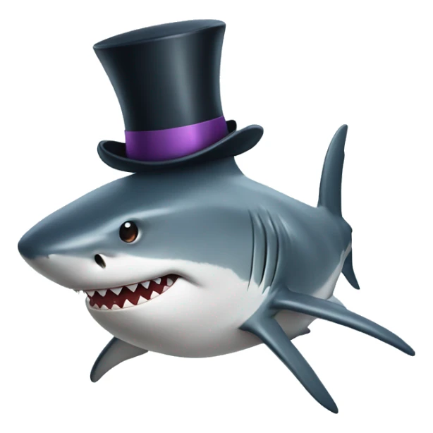 Shark with a top hat sticker