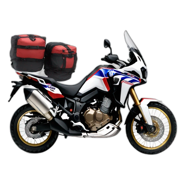 Honda africa twin negra con dos personas sticker