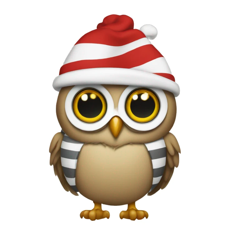 owl dressed as Where is Wally sticker