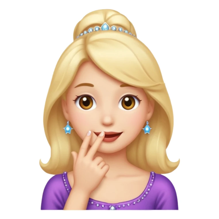 Emoji coquette, shy smile, hand near mouth (simplified), tiny sparkles, soft gradient background, 512x512, transparent background

 sticker