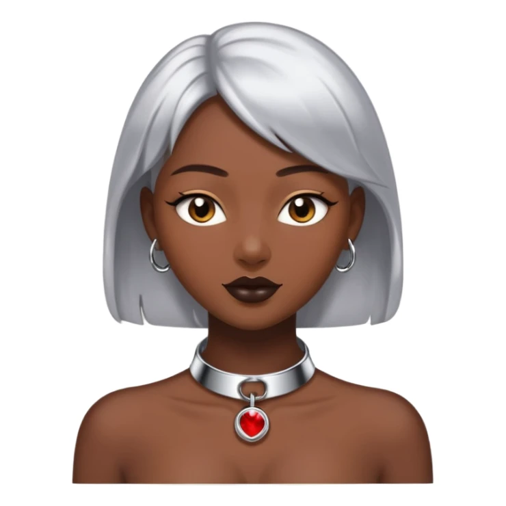 luxury fetish collar, silver chrome, smooth rounded metal, dominant erotic mood sticker