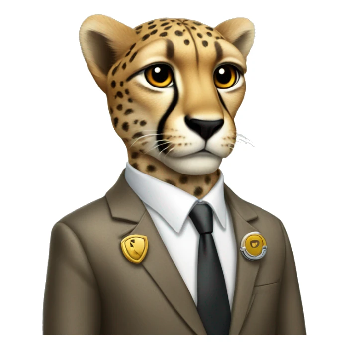 cheetah in a classic suit With keys sticker