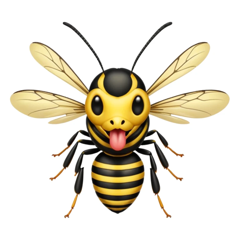 A wasp sticking its tongue out  sticker