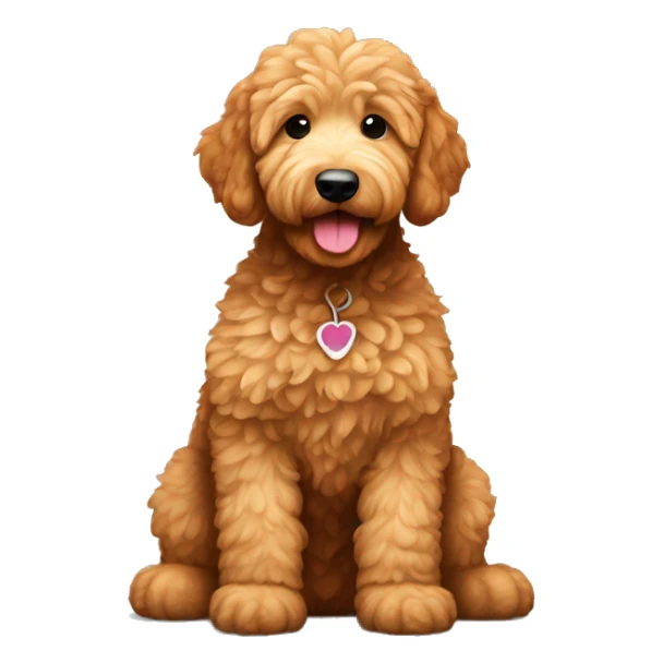 Ginger golden doodle. Baby. Full body sitting down. sticker
