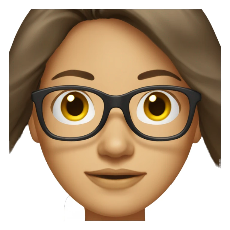 Brunette woman in her mid-30s with glasses and long hair sticker