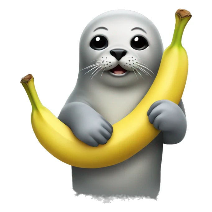 Seal holding a banana that’s on drugs sticker