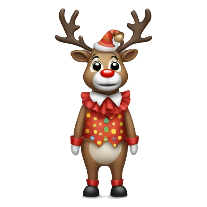 Reindeer in a clown clothes sticker
