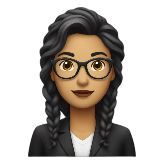 Mujer árabe mayor con gafas y con el pelo largo negro sticker