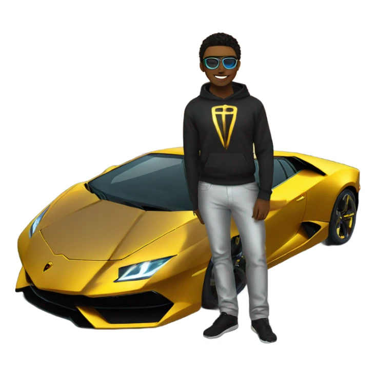 tron in front of gold Lamborghini  sticker