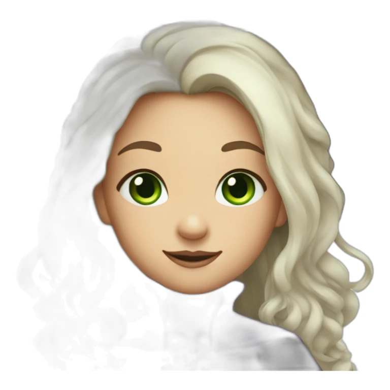 Cute witch with long hair and green eyes sticker