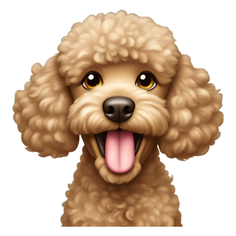 Light brown poodle blowing a kiss sticker