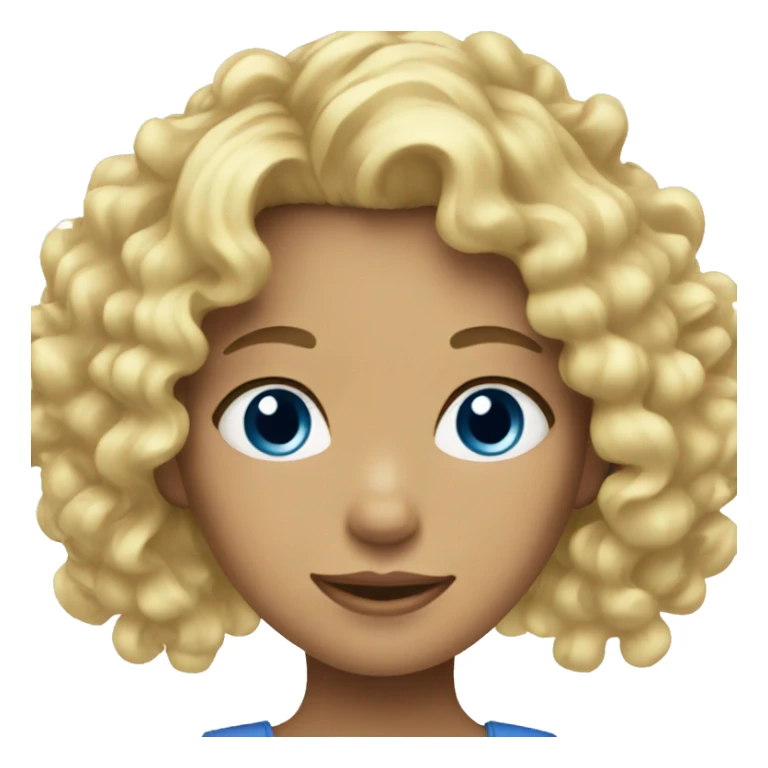 Girl with blonde curly hair and blue eyes sticker