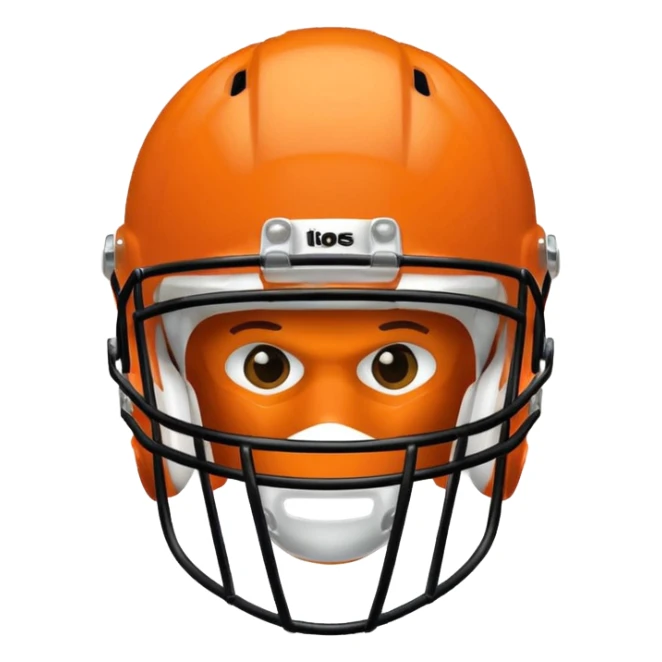College football player helmet in  orange color  sticker