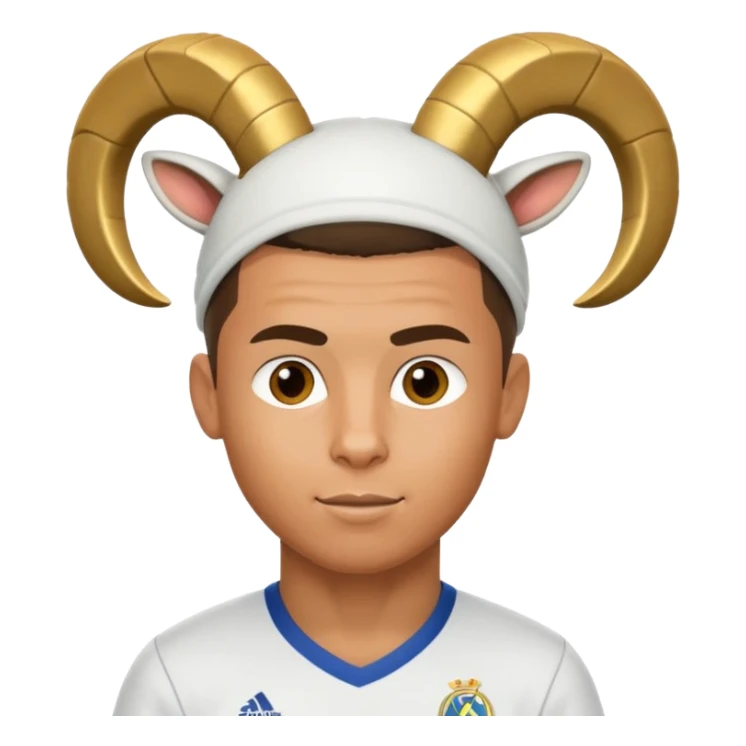 I want Ronaldo in Madrid and something over his head saying GOAT sticker