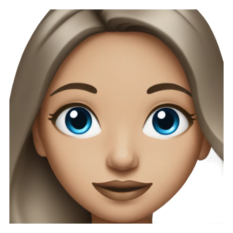 Brunett white girl with blue eyes and makeup kit sticker