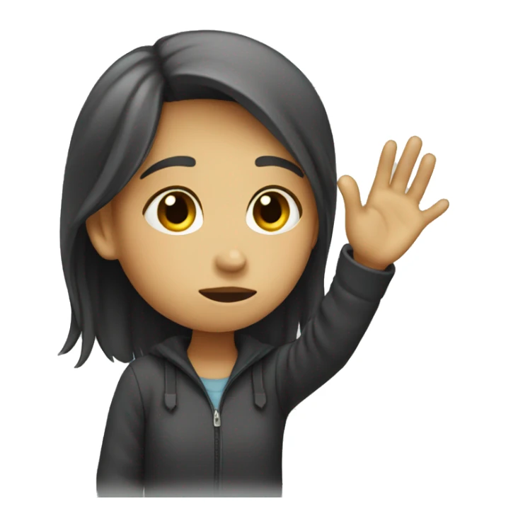 a sad girl waving goodbye sticker