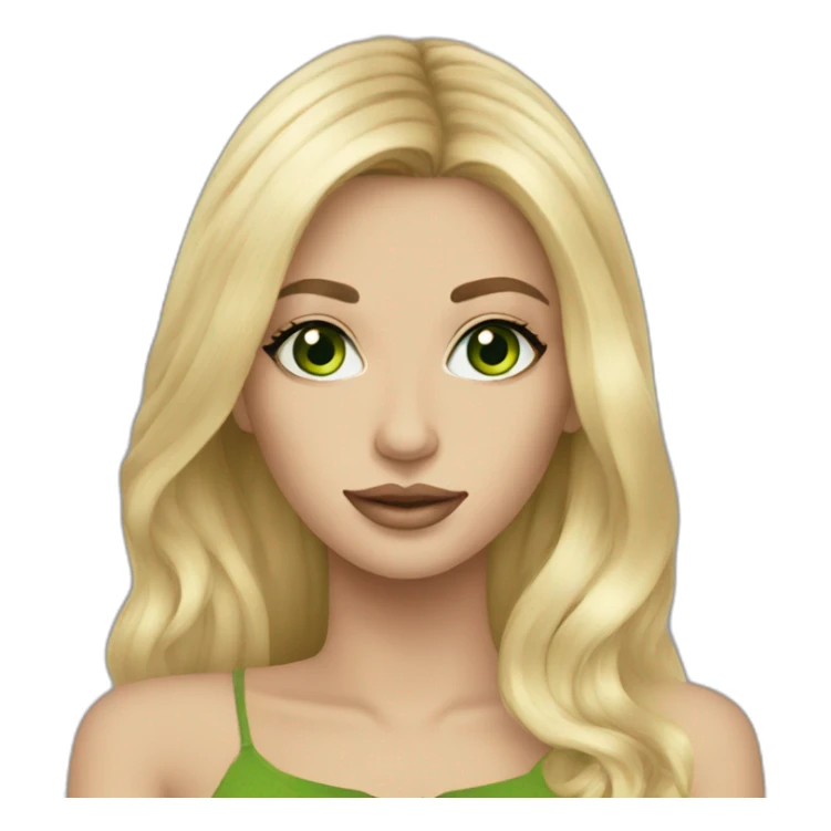 Blond long hair girl with green eyes makeup artist  sticker