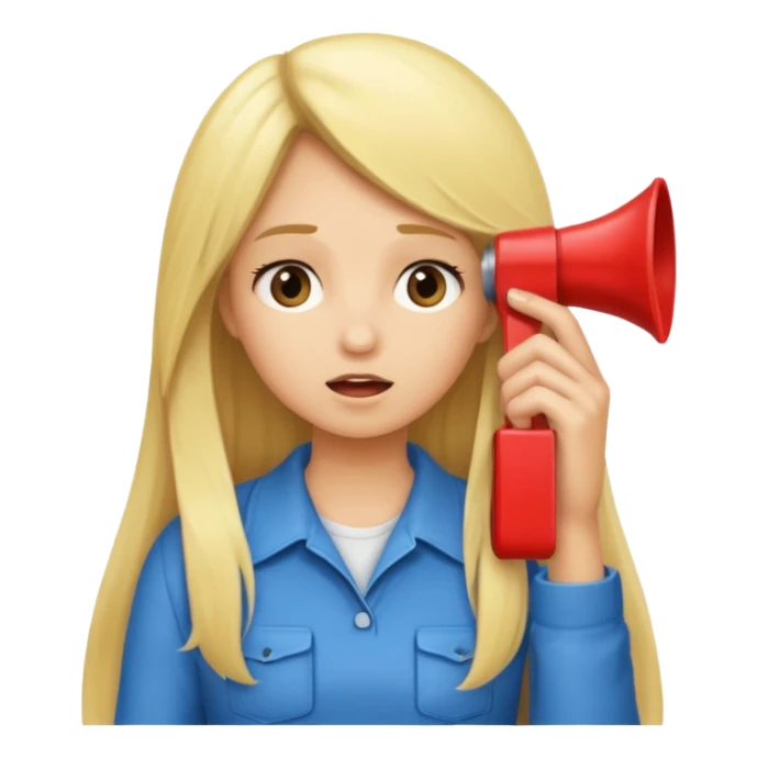 blonde cartoon girl long hair calling timeout sticker
