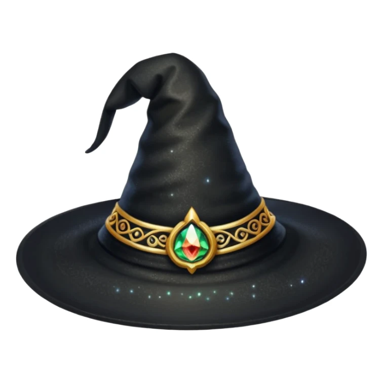 Glitter Black Hat of Witch Copas Symbol of Card sticker