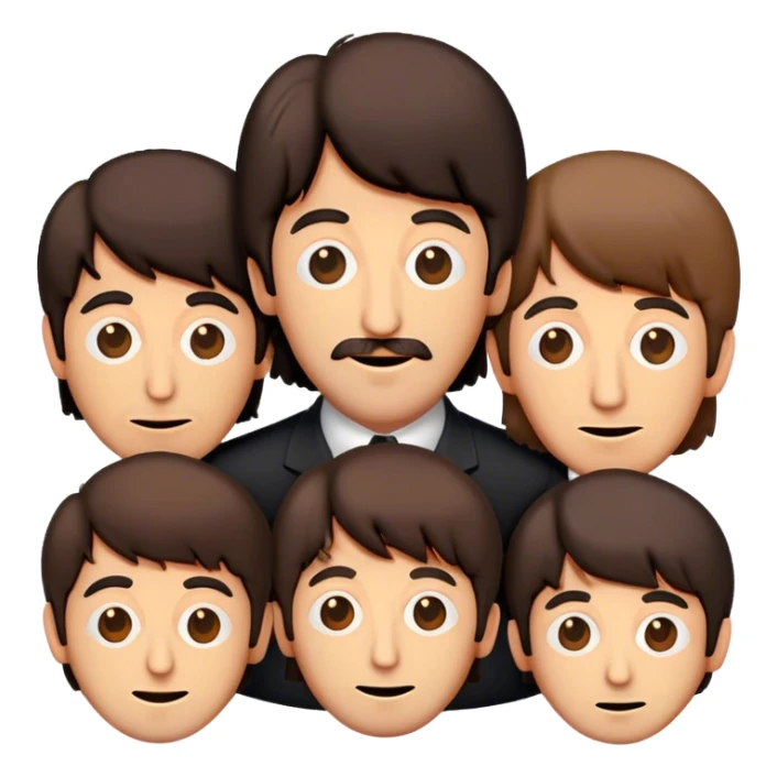 Cinematic Realistic The Beatles Pop Culture Emoji, showcasing an iconic, vibrant portrayal of the legendary band rendered with rich textures and nostalgic lighting that exude musical legacy. sticker