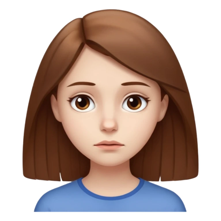 Brown haired pale clean girl straight face like she’s looking like “seriously?”  sticker