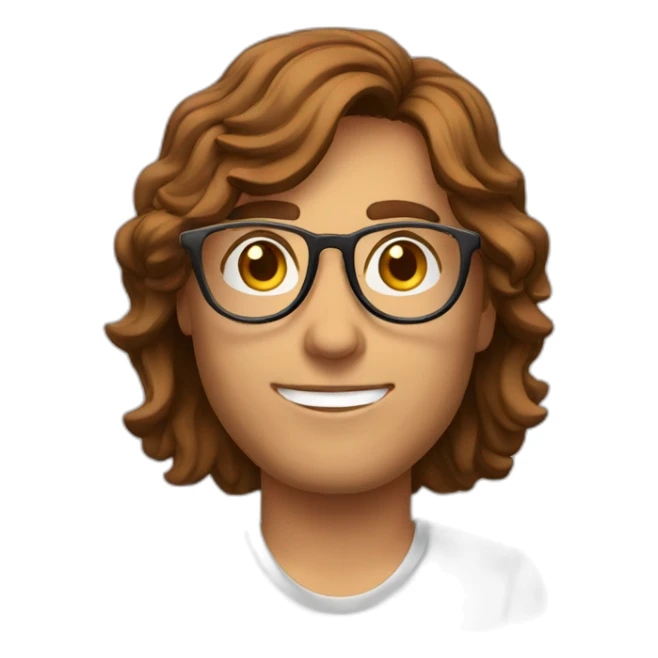 Brown hair rounded glassses marketing men sticker