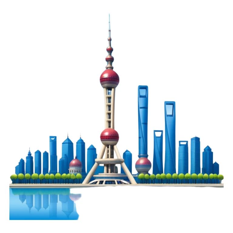 Shanghai Oriental Pearl Tower with a blue sky background sticker