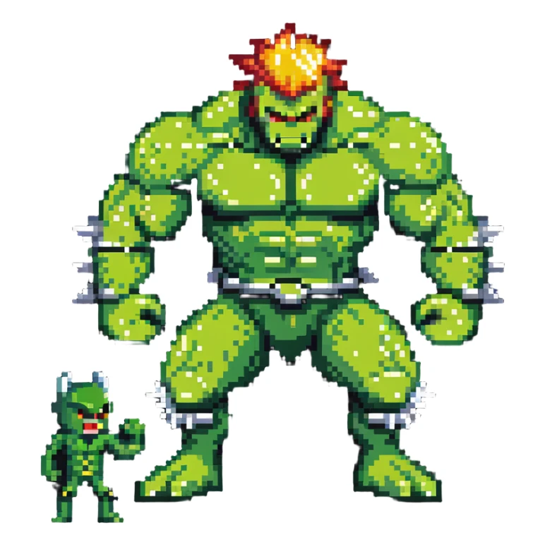 Hulk battling Abomination, muscular green hero versus spiky monster sticker