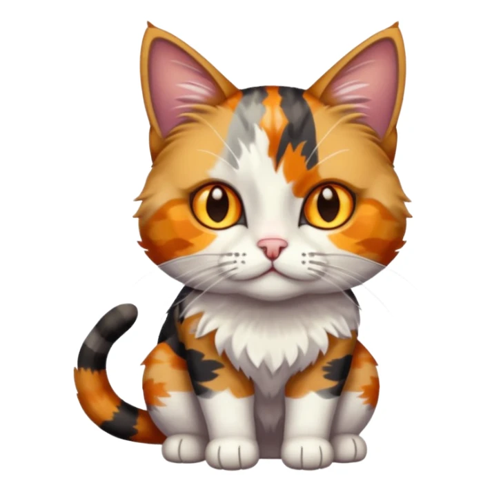 full body colourful light patched calico tabby cat with hazel eyes sticker