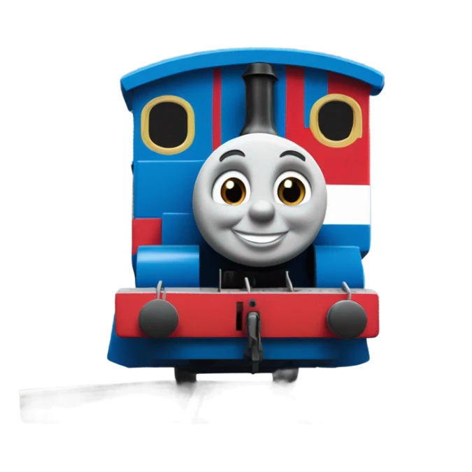 thomas the tank engine with american stripes on it's train body sticker
