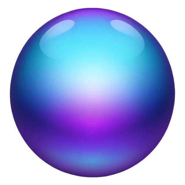 Gradient iridescent purple indigo blue cyan ball sticker