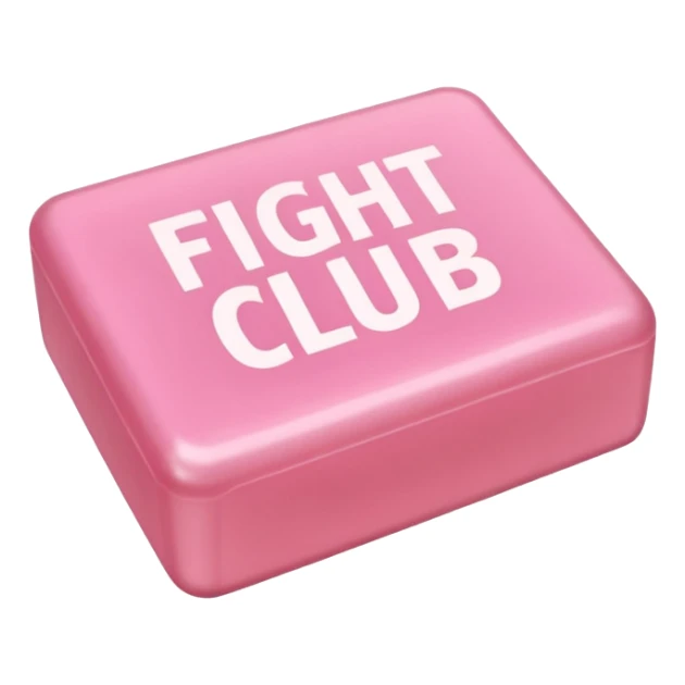 pink soap with "fight club" on it sticker