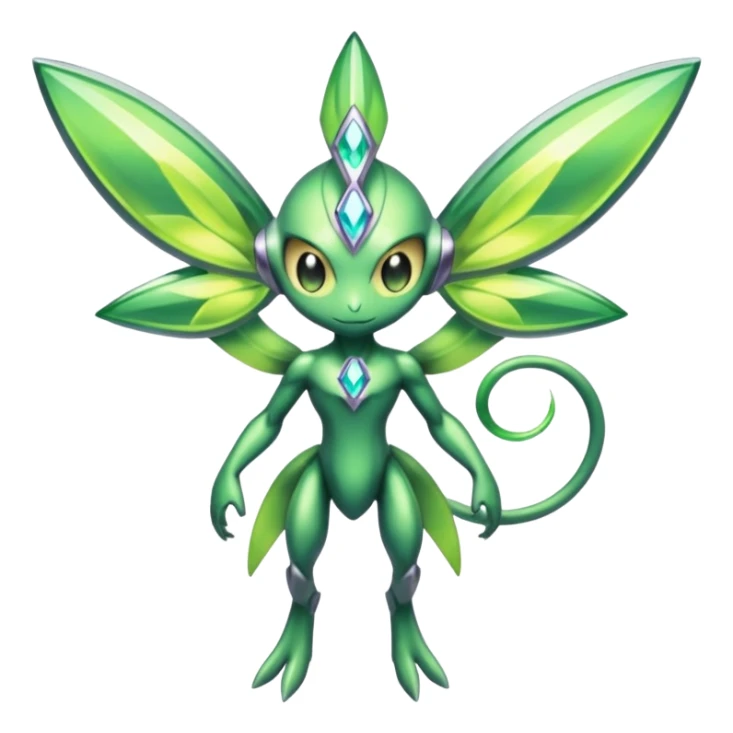 Shiny Aural Keldeon-Celebi-Genesect-Fakémon-fusion (full body) sticker