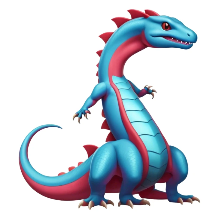 Badass cool colorful salamence-salazzle-hybrid, full body sticker