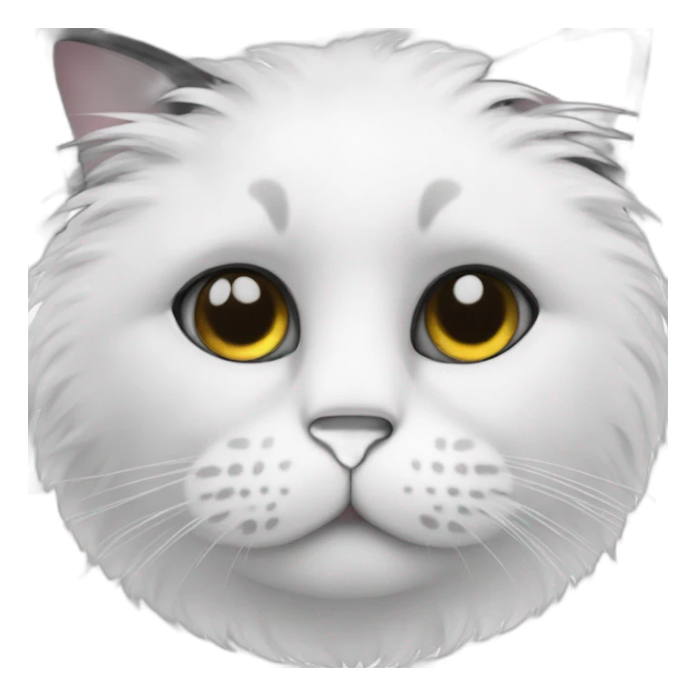 A cat head with white fur but black spot over one eye sticker