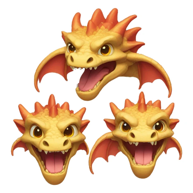 dragon with one body and three heads from three necks  sticker