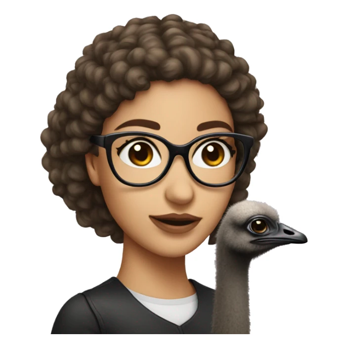 Pretty Girl with glasses on top of ostrich sticker