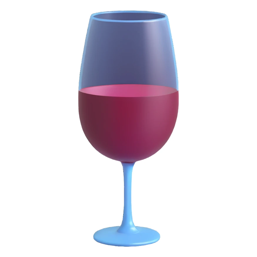 a wine glass in burgundy color sticker
