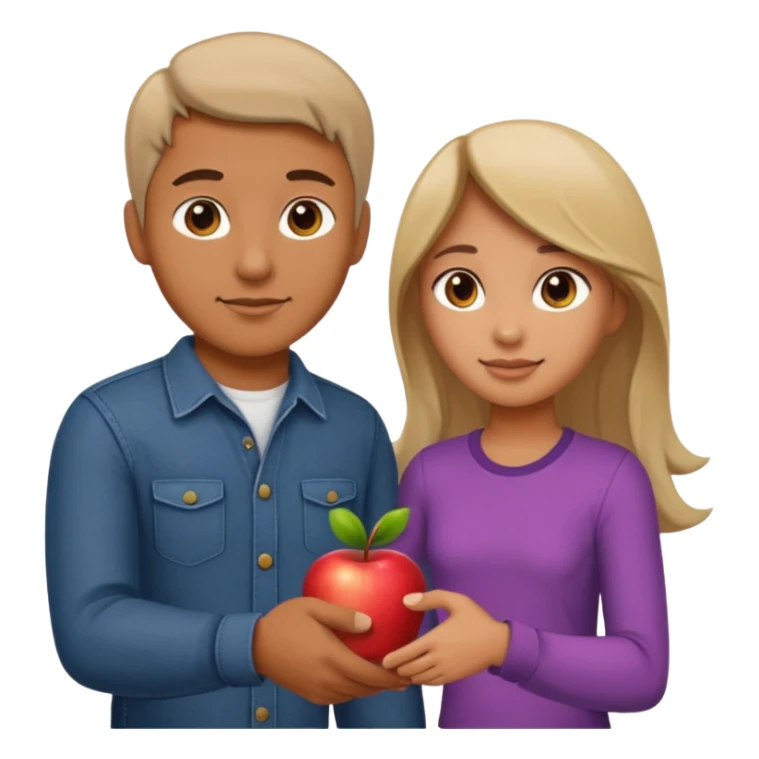 a man in casual clothes shaking hands with a girl, apple emoji style sticker