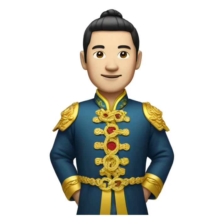 rich chinese man with gold chain in national dress sticker