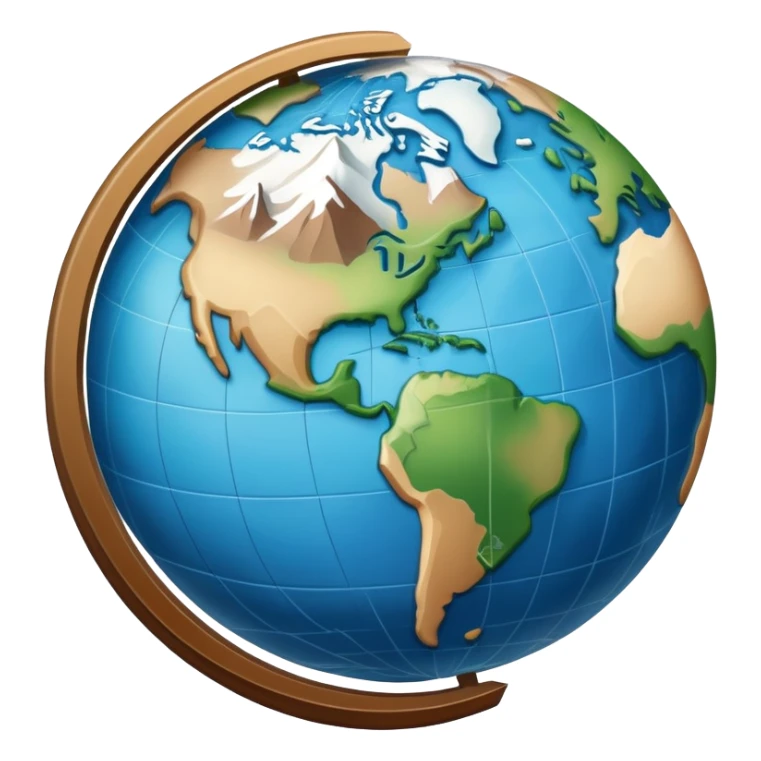 an icon featuring an earth with attitude and longitude lines, a textbook, and a topographic map, symbolizing geography as a science. The design includes a compass, mountain ranges, and rivers, representing the study of Earth's features and landscapes. Transparent background highlights geography. sticker
